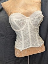 Vtg 40s 50s White Lace Corset by Warner Size 34