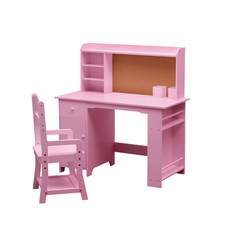 Kinderschreibtisch und Stuhlset Holzschreibtisch mit Ablagefächern, Schublade