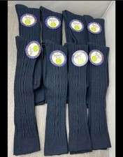 4Pairs Jefferies Girls Cable Knit Knee Highs Socks, Navy Size L Shoe Size 6-9 