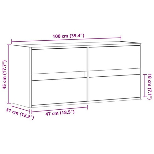 Wall-Mounted TV Cabinet with LED Lights Floating TV Unit Stand Engineered Wood - Picture 55 of 64