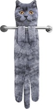 Cat Funny Hand Towels for Bathroom Kitchen - Cute Decorative Decor Hanging