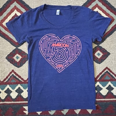 Maroon 5 Maps Concert Band  T-Shirt Women s Small American Apparel Crewneck
