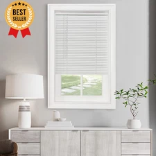 Cordless Light Filtering Mini Blind 35" x 48" Pearl White 1" Slats for Windows