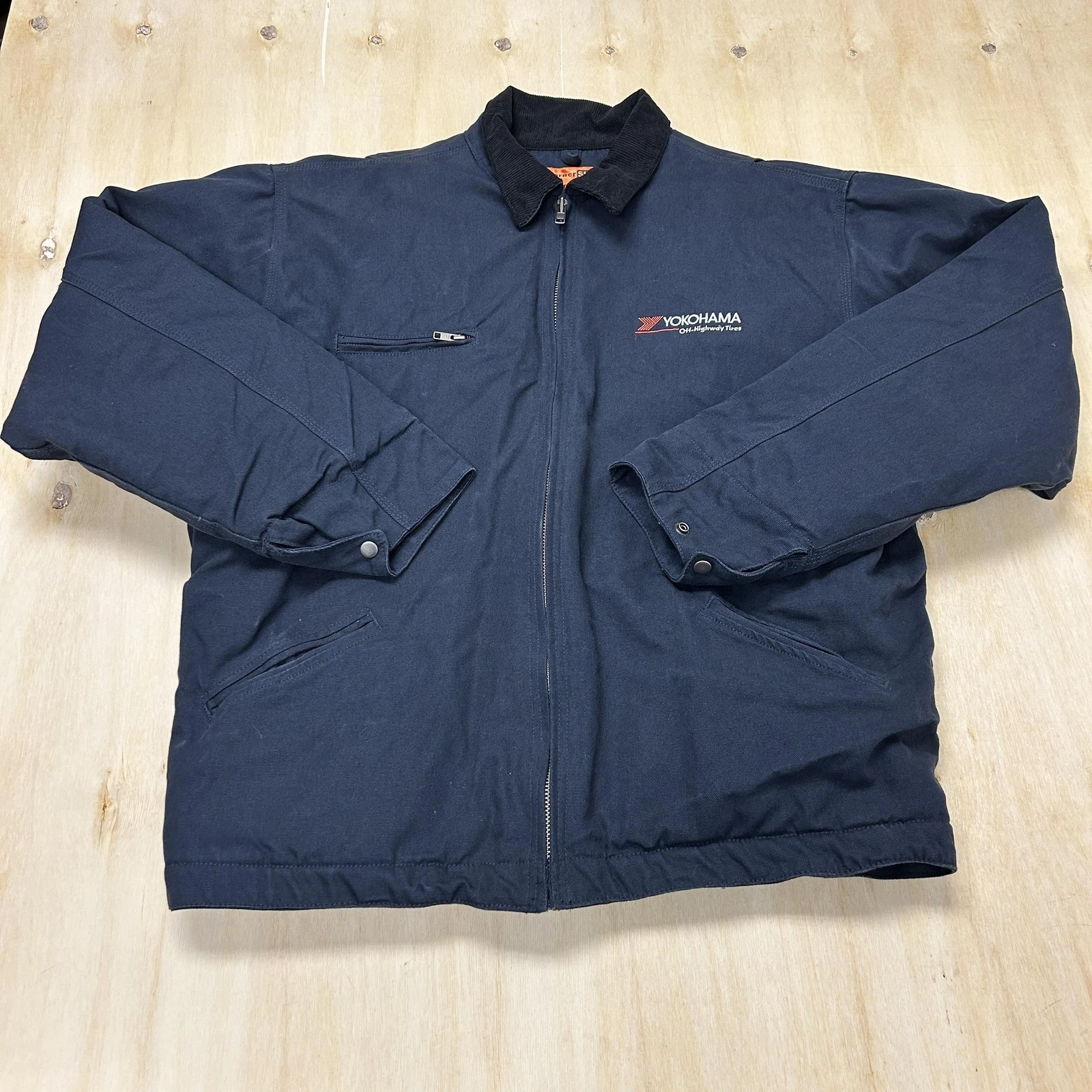 CornerStone Jacket Mens 2XLT Blue Canvas Yokohama Workwear Bomber Lined Padded image 1