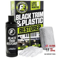 Black Trim Restorer - Lasts 6 Months, Dye Infused Waterproof Plastic 4 oz Kit