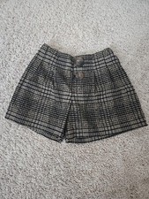 Zara Kids Plaid Shorts Button Size 9 Brown Black Beige