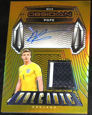 2024-25 Obsidian Nick Pope Volcanic Electric Etch GOLD Flood # 05/10 2025 Auto