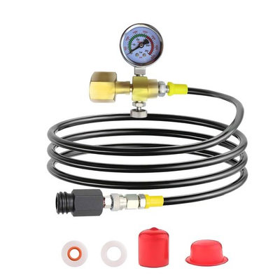 #ad Soda Maker CO2 Tanks Adapter Hose with Big Pressure Gauge Soda Co2 Fill Adap... $74.66