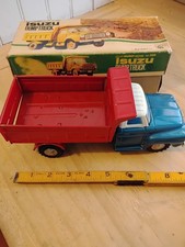Asahi Japanese Tin Friction Isuzu Dump Truck 1960's Mint In Box