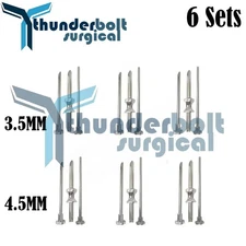 6 Sets HRT Trocar 3.5 mm and 4.5mm Hormone Replacement Pellet Insertion Kit