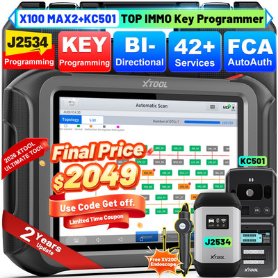 2026 XTOOL X100 MAX2 Auto IMMO Key Programmer J2534 ECU Programming Diagnostic