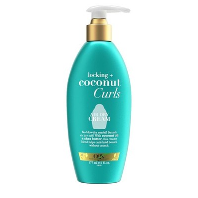 OGX Locking + Coconut Curls Air Dry Cream, No Parabens, 6 Oz