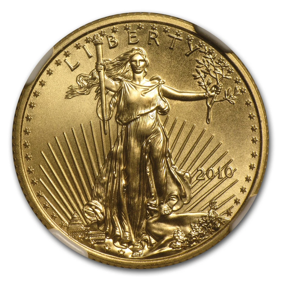2010 1/4 oz American Gold Eagle MS-70 NGC (Early Releases) - Image 2 of 3