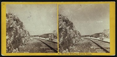 Photo of Stereograph,Lime Kiln Cut,Granite Canyon,Landscape,c1868,Russell,RR