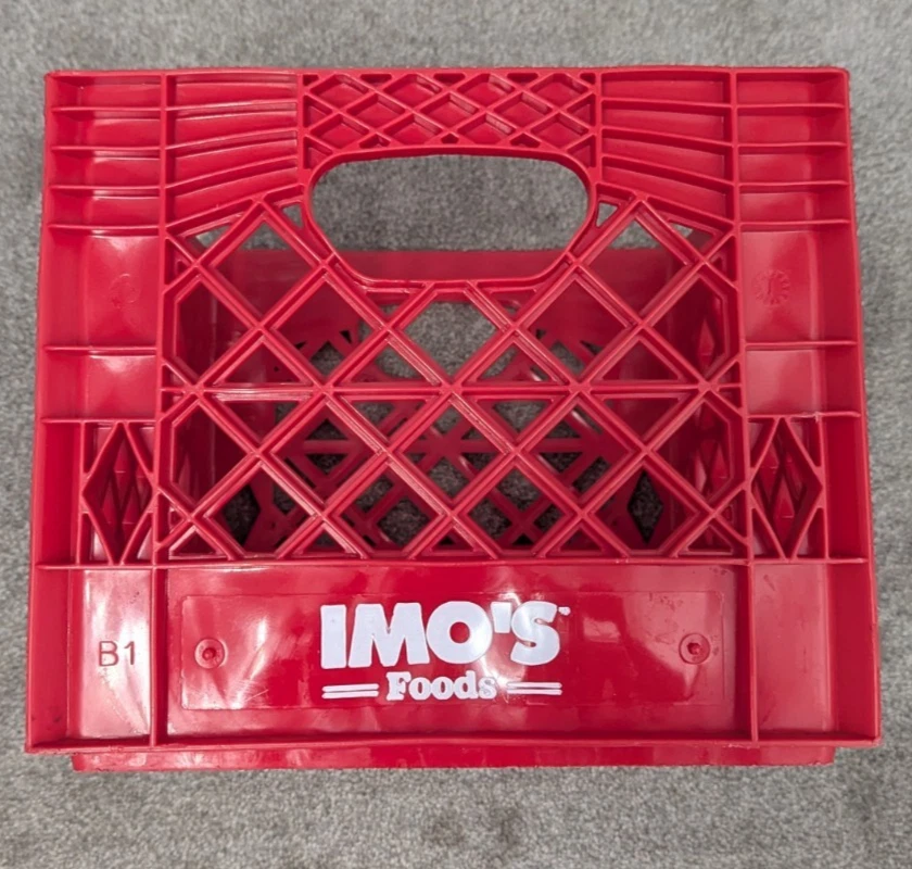 Imos Pizza Dairy Plastic Milk Crate Red St Louis Missouri 13 x 13 x 11 Stackable - Image 3 of 4