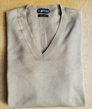 New TOM FORD 100% Mulberry Silk Brown Sweater 38UK 48IT Made in Italy Medium