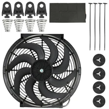 14" Curved Electric Cooling Fan 12V 3000 CFM Fit Most Hot Rods Classics Engines