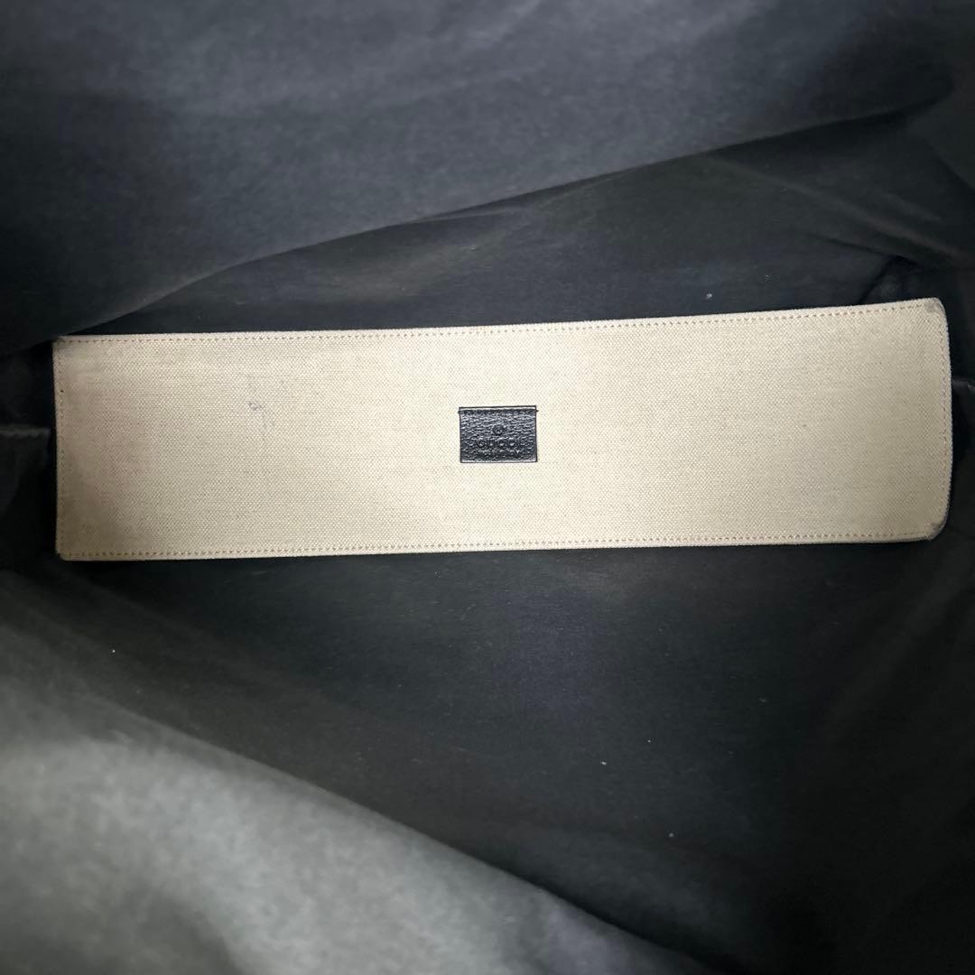 GUCCI Logo Print Large Tote Bag Black Coated Canvas Shopper Auth from Japan thumbnail 17