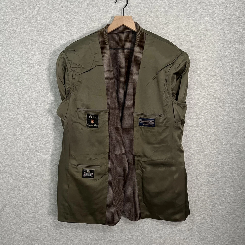 Винтажный Polo University RL клуб Blazer мужской большой Glen клетку шерсти куртка США 90-х - Изображение 4 из 4