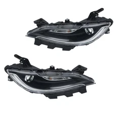 For 2015 16 2017 Chrysler 200 Black Trim w/LED DRL Halogen Headlight Left+Right