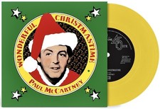 Paul McCartney Wonderful Christmastime Canary Yellow 7" Single Records  LPs N