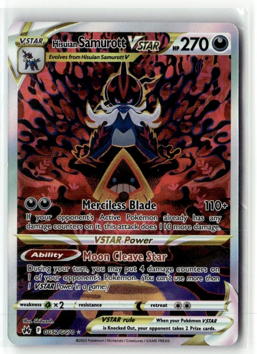 Hisuian Samurott VSTAR Ultra Rare Crown Zenith: Galarian Gallery GG52/GG70 NM