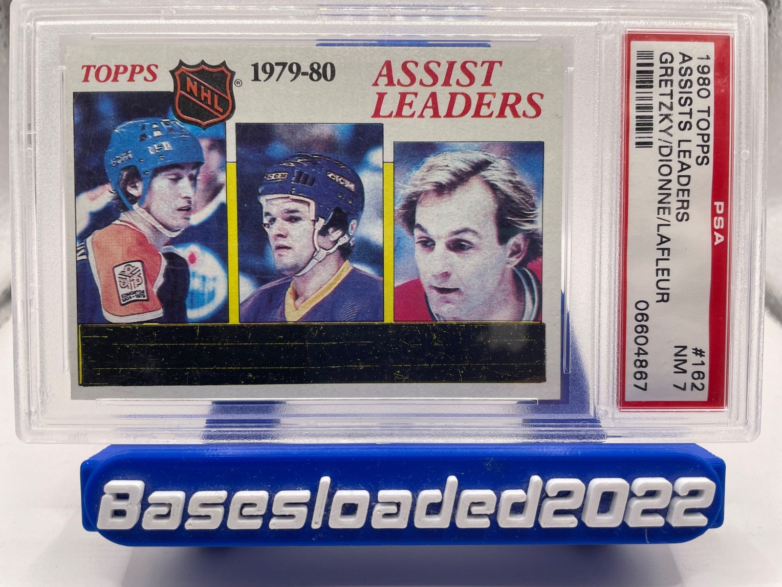 1980-81 Topps Wayne Gretzky/Marcel Dionne/Guy LaFleur Assists Leaders #162 PSA 7