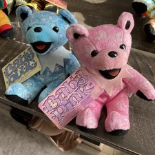 Grateful Dead Baby Blue Baby Pink 7" Bean Bear Plush Collectibles Liquid Blue
