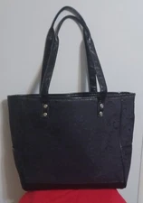 Thirty One Cindy Tote Black 31 Bag Purse Organizer Large Double Handles