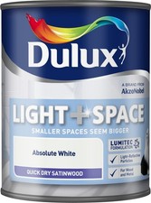 Dulux Light Space Absolute White Quick Dry Satinwood Paint 750ml