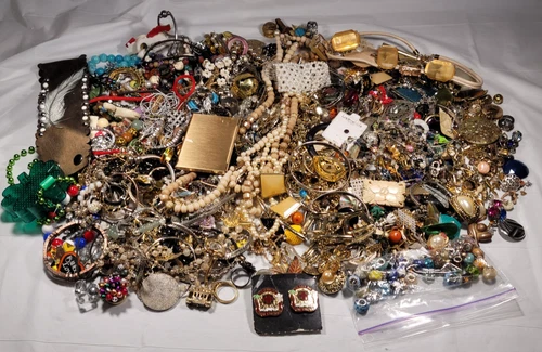 Vintage/Modern Costume Jewelry Crafter Lot - Repair, Replace, Create, Sell 8+lbs