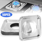 50pcs Aluminum Foil Gas Stove Burner Liners Covers, Square Thick Range Protector