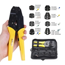 9 in 1 Ratchet Crimping Tool Set Wire Cable Connectors Terminal Crimper Pliers