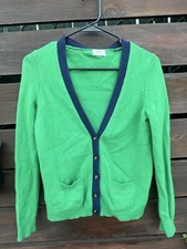 Women’s J Crew  Wallace Bright Green Merino Wool Cardigan Size Small