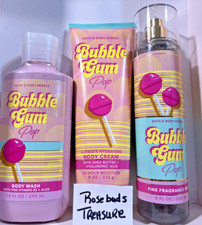 3x Jabón Corporal Bath Body Works BUBBLE GUM POP + Crema Corporal + Bruma de Fragancia Fina