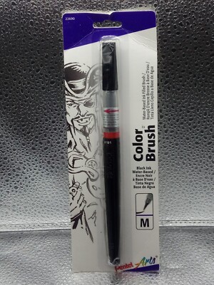 Pentel Color Brush Black Ink Water-Based Dries Quickly Made in Japan