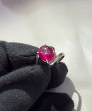 Vintage Lindy Red Star Ruby Ring 925 Sterling Silver Star Ruby Jewelry For Women