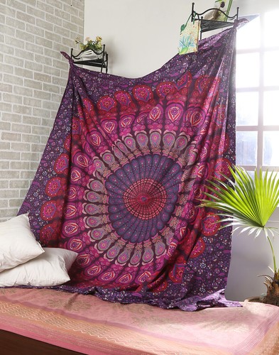 Indian Tapestry Wall Hanging Mandala Hippie Bedspread Throw Gypsy Bohemian Cover - Picture 2 of 36