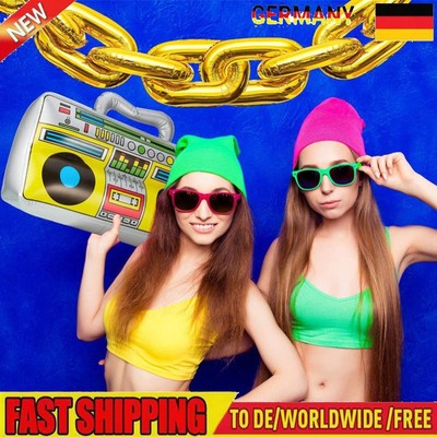 HIMS 80er 90er Jahre Aufblasbare Radio Boombox Handyketten Requisite Geburtstag 