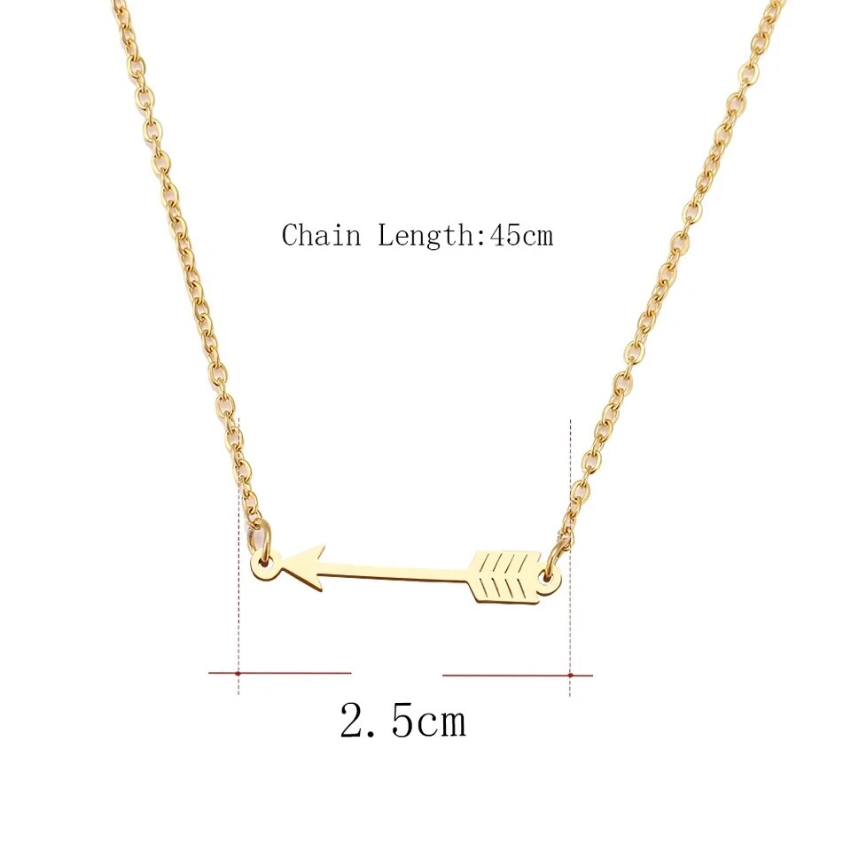 925 Sterling Silver Necklace For Women Lucky Love Arrow Pendant Choker Necklace - Image 4 of 4