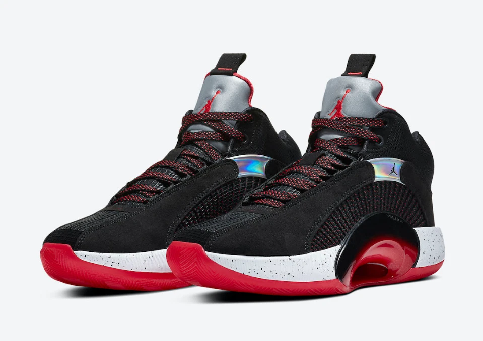 Air Jordan 35 XXXV Bred Basketball Sneakers Black Red | eBay