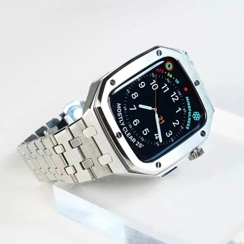 Kit de bisel de acero AP Mod correa de estuche para Apple Watch 10 9 7 6 41/45/46 mm correa de cubierta - Imagen 13 de 36