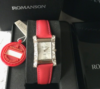 ROMANSON Swiss Quartz Crystalized SWAROVSKI Elements Crystals Pink Y2K NIB NWT