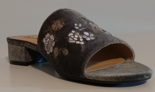 ¡¡NUEVO!! Sandalias Zigisoho Gris Terciopelo 2" Tacón Bloque Talla 7.5M EE. UU. 37.5M UE - Imagen 2 de 2