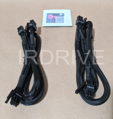 2-Pack Genuine EVGA W001-00-000154 8-Pin to Dual 6+2-Pin PCI-E Modular PSU Cable - Picture 2 of 15