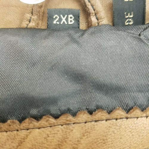 Marco Serafino 2 Ton Schwarz Ledermantel Reißverschluss Druckknöpfe Größe 2XB Vintage - Bild 6 von 6