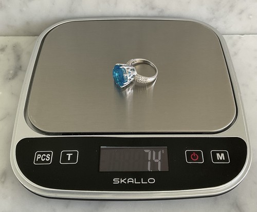 Karibischer Quarz & weißer Zirkon Solitär Stil Ring 925 Sterling Silber Größe 7 - Bild 20 von 20