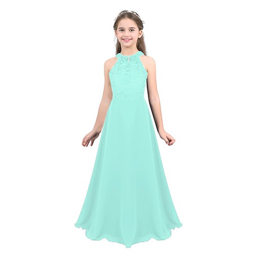Kids Girls Dress Cutout Back Sundress Prom Dresses Chiffon Dressing Up Event - Picture 60 of 74