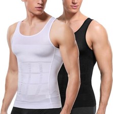 3 PACK MEN SLIMMING VEST Body Shaper Slim Chest Belly Waist Compression Shirt