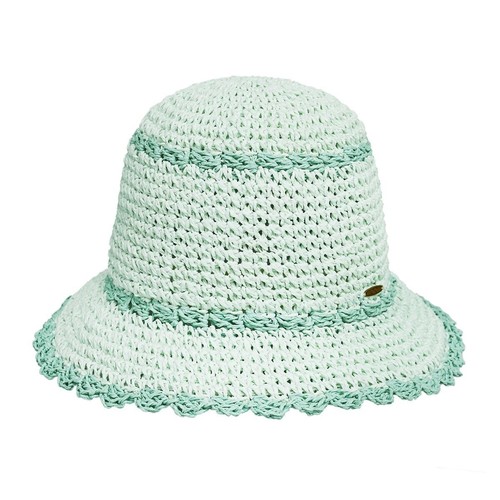 CC PAPER STRAW HAND CROCHET CLOTHE BUCKET HAT WITH SCALLOP EDGE DETAILS IVORY - Picture 5 of 7